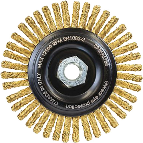 Brosse m&eacute;tallique &agrave; touret sans cr&eacute;ation d'&eacute;tincelles, 5" dia. x 5/8"-11 arbre Distribution Jean Lapalme