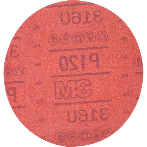 Hookit Red Abrasive Disc 316U, 01224, 6" Dia., P120 Grit, Aluminum Oxide, A Distribution Jean Lapalme