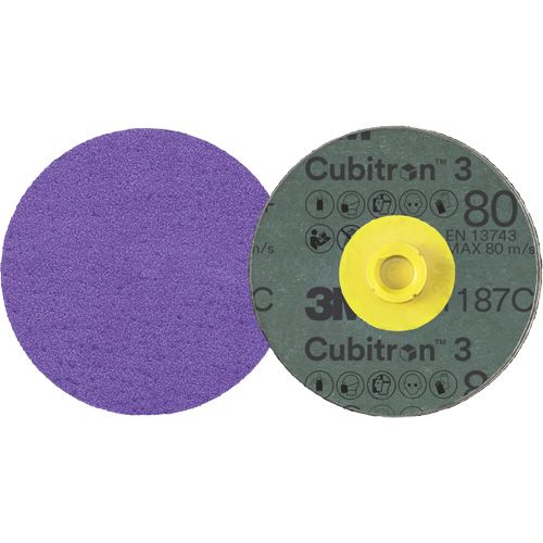 Disque en fibre Roloc Cubitron 3, 4" dia., Grain 80+, C&eacute;ramique Distribution Jean Lapalme