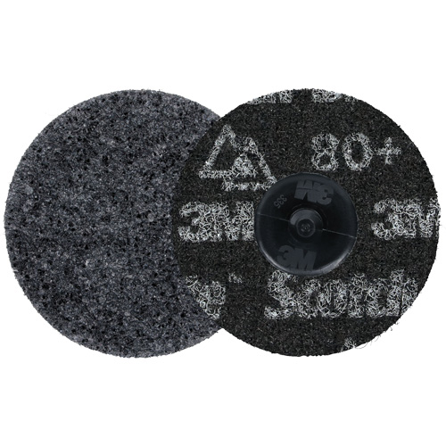 Meule robuste pour le conditionnement de pr&eacute;cision des surfaces Scotch-Brite Roloc, HD-DR, 3" dia., Grain 80+, C&eacute;ramique Distribution Jean Lapalme