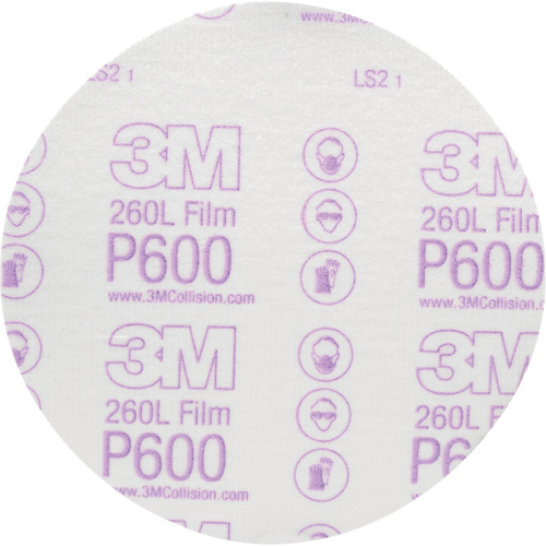 Hookit Finishing Film Abrasive Disc 260L 00971, 6" Dia., P600 Grit, Aluminum Oxide Distribution Jean Lapalme