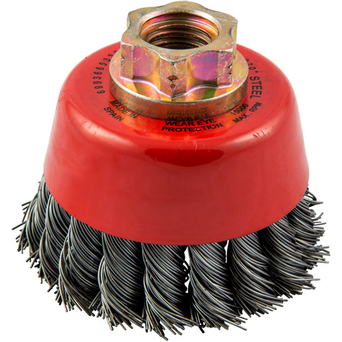 Knotted Wire Cup Brush, 2-3/4" Dia. x 5/8"-11 Arbor Distribution Jean Lapalme