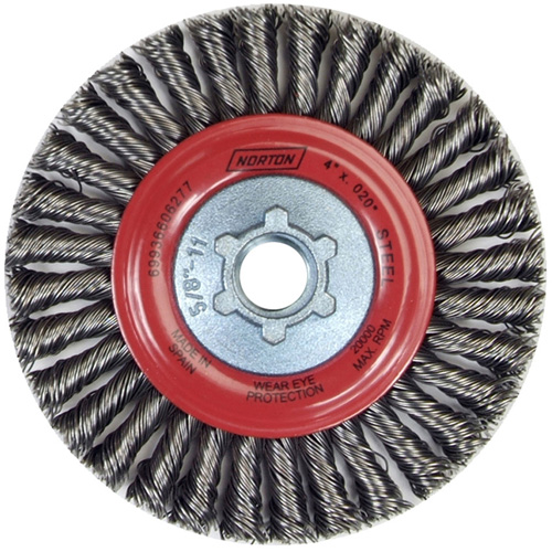 Stringer Bead Knot Wire Brush For Angle Grinders, 4" Dia., 0.02" Fill, 5/8"-11 Arbor, Steel Distribution Jean Lapalme