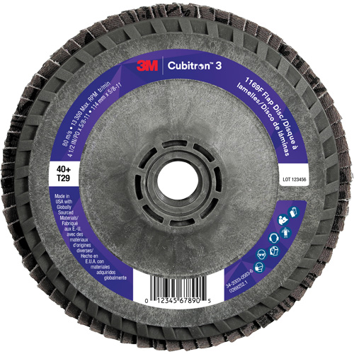 Disque &agrave; lamelles conique 1169F Cubitron 3 &agrave; changement rapide, 4-1/2" x 5/8"-11, Type T29, Grain 40+, C&eacute;ramique Distribution Jean Lapalme