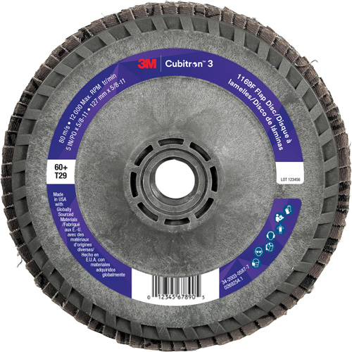 Cubitron 3 Flap Disc 1169F, 5" x 5/8"-11, Type T29, 60+ Grit, Ceramic Distribution Jean Lapalme