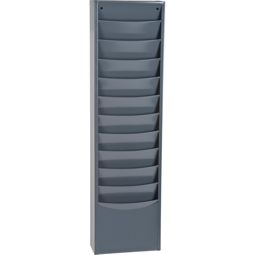 Literature Storage Racks, Stationary, 11 Slots, Steel, 9-3/4" W x 4-1/8" D x 36" H Distribution Jean Lapalme
