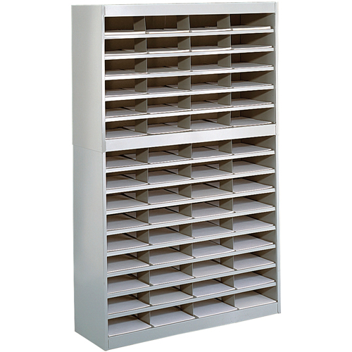 Casiers pour documentation &agrave; service intensif, Stationnaire, 60 fentes, Acier, 37-1/2" la x 12-3/4" p x 60" h Distribution Jean Lapalme