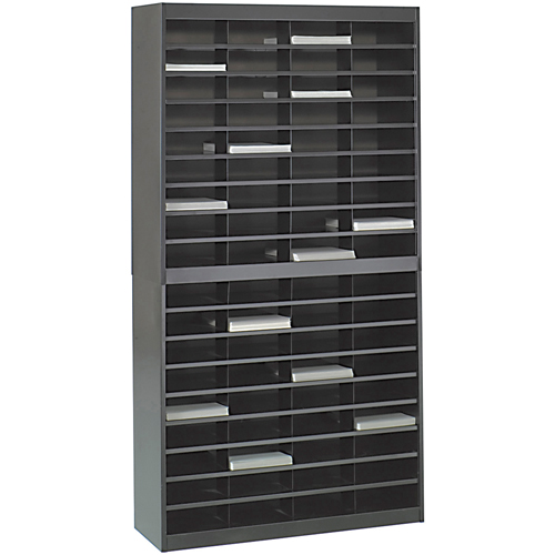 Heavy-duty Literature Organizers, Stationary, 72 Slots, Steel, 37-1/2" W x 12-3/4" D x 71" H Distribution Jean Lapalme