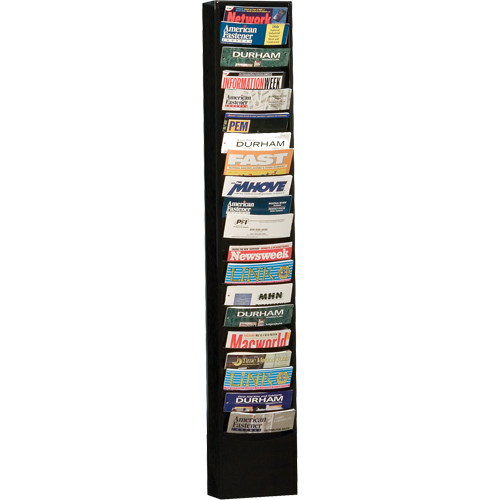 Literature Storage Racks, Stationary, 20 Slots, Steel, 9-3/4" W x 4-1/8" D x 58" H Distribution Jean Lapalme