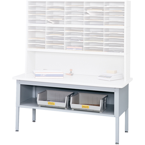 Mobilier E-Z Sort pour la salle du courrier- Tables de tri avec tablette-Dessus de table, 60" la x 28" p x 36" h, Stratifi&eacute; Distribution Jean Lapalme