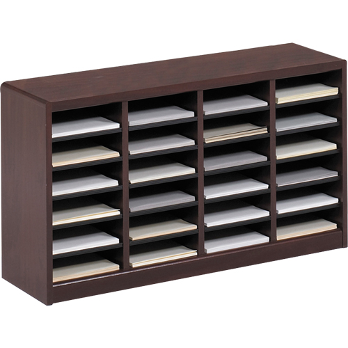 Casier &agrave; compartiments E-Z Stor pour documentation, Stationnaire, 24 fentes, Bois, 40" la x 11-3/4" p x 23" h Distribution Jean Lapalme