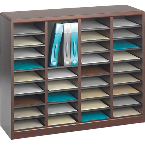 Casier &agrave; compartiments E-Z Stor pour documentation, Stationnaire, 36 fentes, Bois, 40" la x 3/4" p x 32-1/2" h Distribution Jean Lapalme