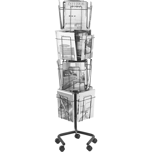 Pr&eacute;sentoirs pivotants pour documentation, Rotatif, 16 fentes, Fil m&eacute;tallique, 15" la x 15" p x 60" h Distribution Jean Lapalme