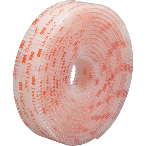 Dual Lock Reclosable Fastener, Self-Mating, 50 yds x 1/2", Adhesive, Clear Distribution Jean Lapalme