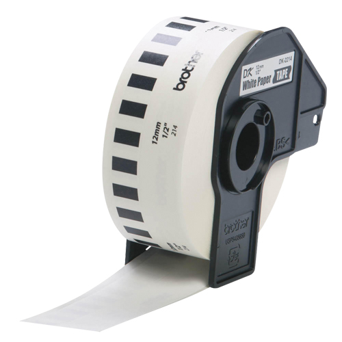 Tape Cartridge for P-touch&reg; Labeling System, 12 mm x 100', Black on White Distribution Jean Lapalme
