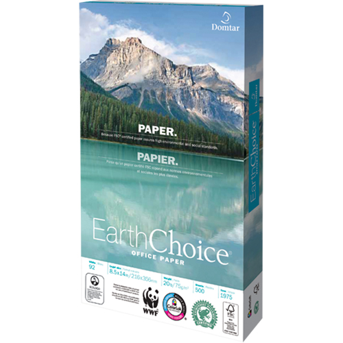 EarthChoice&reg; Office Paper, FSC, 8-1/2" x 14", 20 lbs., White Distribution Jean Lapalme