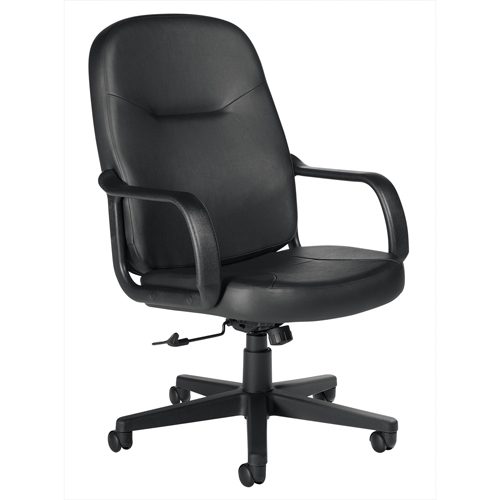 Fauteuil de bureau, Cuir, Noir Distribution Jean Lapalme