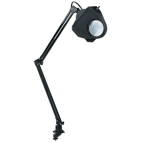Lampe de travail avec loupe, 60 W, Fluorescent/Incandescente/DEL, Pince, Col 40", Noir Distribution Jean Lapalme