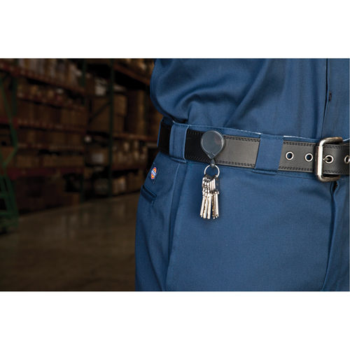 Anneaux &agrave; cl&eacute;s r&eacute;tractables Mini-Bak, Plastique, C&acirc;ble 36", Fixation Agrafe de ceinture Distribution Jean Lapalme