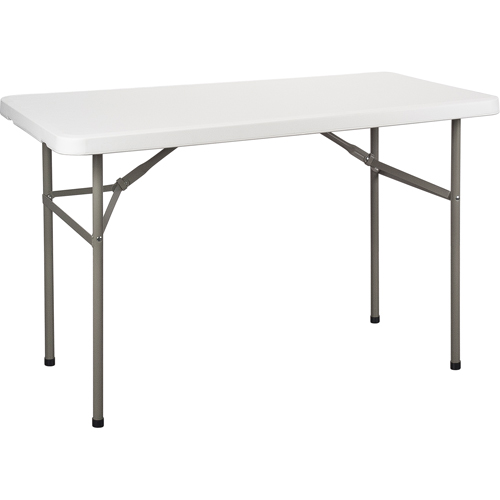 Table pliante, Rectangulaire, 48" l x 24" la, Poly&eacute;thyl&egrave;ne, Blanc Distribution Jean Lapalme