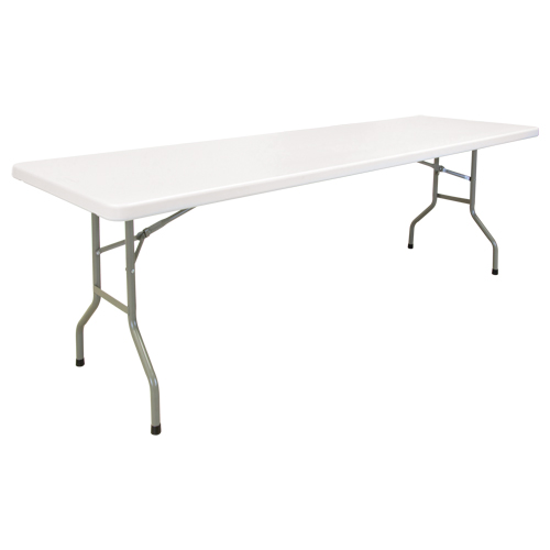 Table pliante, Rectangulaire, 96" l x 30" la, Poly&eacute;thyl&egrave;ne, Blanc Distribution Jean Lapalme