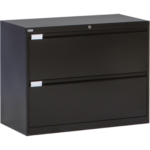Classeur lat&eacute;ral, Acier, 2 tiroirs, 36" la x 18" p x 27-7/8" h, Noir Distribution Jean Lapalme