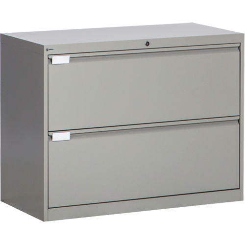 Classeur lat&eacute;ral, Acier, 2 tiroirs, 36" la x 18" p x 27-7/8" h, Gris Distribution Jean Lapalme