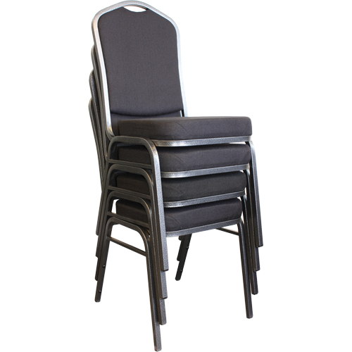Chaises empilables, Tissu, Hauteur 37", Capacit&eacute; 275 lb, Noir Distribution Jean Lapalme
