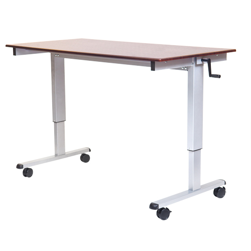 Postes de travail ajustables pour travail assis et debout , , 48-1/2" h x 48" la x 32-1/2" p, Noyer Distribution Jean Lapalme