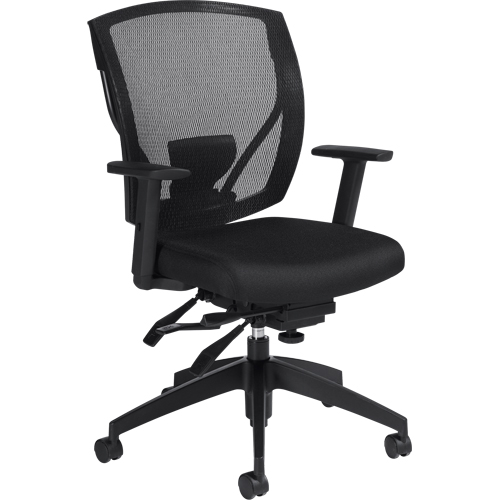 Multi-Tilter Arm Chairs, Fabric, Black, 300 lbs. Capacity Distribution Jean Lapalme