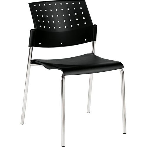 Chaise sans accoudoirs empilables, Plastique, Hauteur 33", Capacit&eacute; 300 lb, Noir Distribution Jean Lapalme