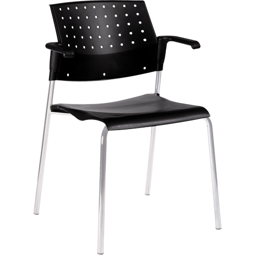 Chaises empilables, Plastique, Hauteur 33", Capacit&eacute; 300 lb, Noir Distribution Jean Lapalme