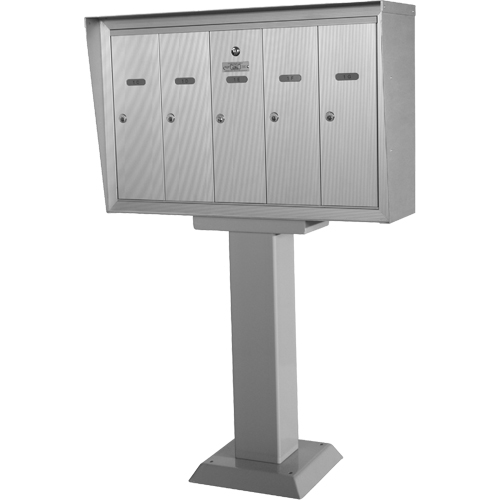 Single Deck Mailboxes, Pedestal -Mounted, 16" x 5-1/2", 3 Doors, Aluminum Distribution Jean Lapalme