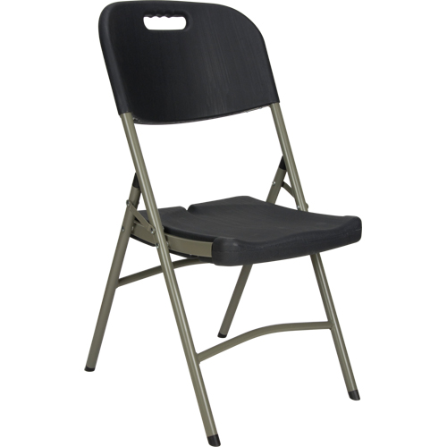 Chaise pliante, Poly&eacute;thyl&egrave;ne, Noir, Capacit&eacute; 350 lb Distribution Jean Lapalme