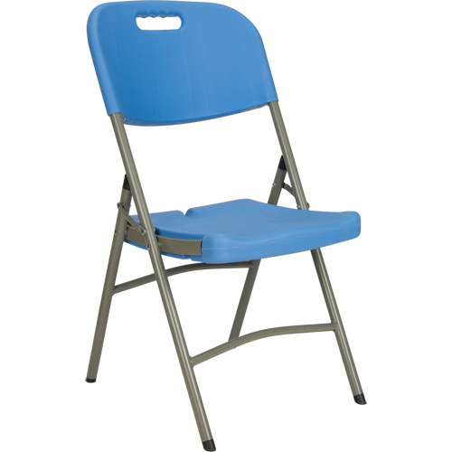 Folding Chair, Polyethylene, Blue, 350 lbs. Weight Capacity Distribution Jean Lapalme