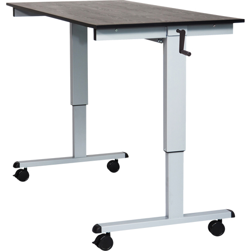 Bureau ajustable pour travail assis et debout, , 48-1/2" h x 59" la x 29-1/2" p, Noir Distribution Jean Lapalme