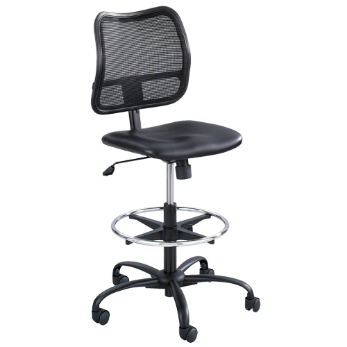 Vue Ergonomic Stool, Vinyl, Black, 250 lbs. Capacity Distribution Jean Lapalme