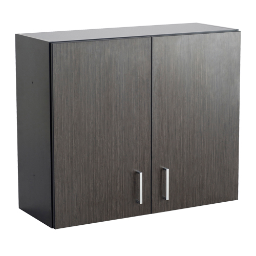 Modular Wall Cabinet, 30" H x 36" W x 15" D, 1 Shelves, Melamine, Asian Night/Black Distribution Jean Lapalme