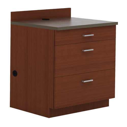 Modular Base Cabinet, 3 Drawers, 36" W x 25" D x 39" H, Mahogany Distribution Jean Lapalme