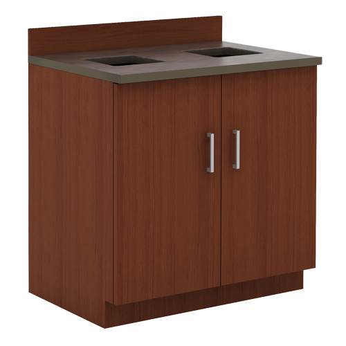 Modular Base Cabinet, Melamine, 39" H x 36" W x 25" D, Mahogany Distribution Jean Lapalme