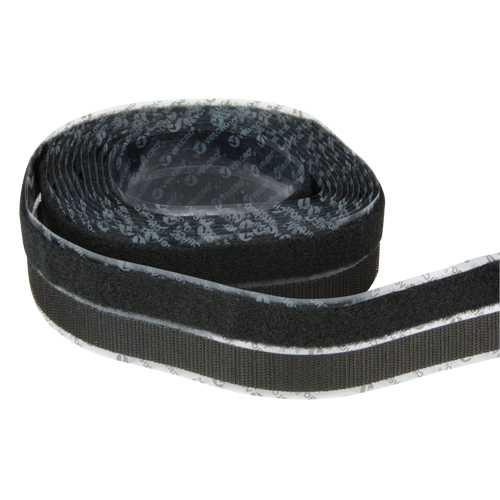 Attache, Boucle et crochet, 15' x 3/4", Adh&eacute;sif, Noir Distribution Jean Lapalme