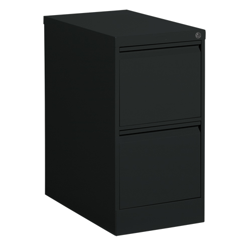 Classeur vertical, Acier, 2 tiroirs, 15-1/7" la x 25" p x 29" h, Noir Distribution Jean Lapalme