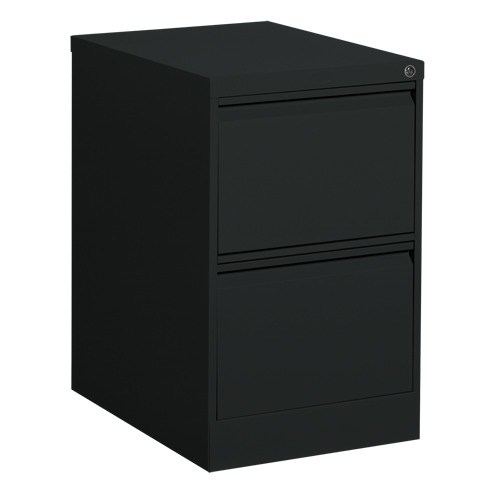 Classeur vertical, Acier, 2 tiroirs, 18-1/7" la x 25" p x 29" h, Noir Distribution Jean Lapalme