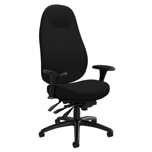 High Back Comfort Chair, Polyester, Black, 300 lbs. Capacity Distribution Jean Lapalme