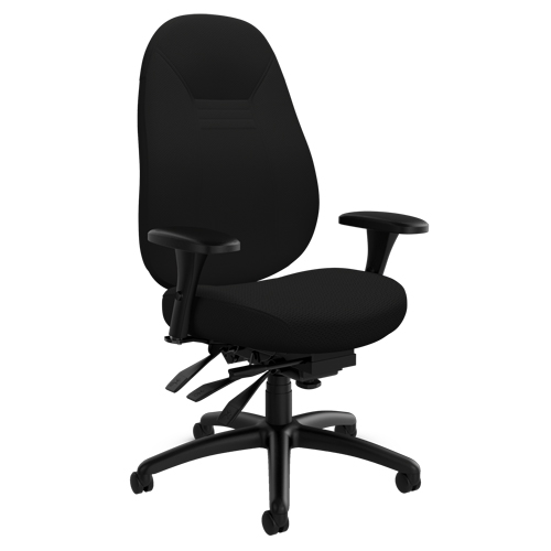 Medium Back Comfort Chair, Polyester, Black, 300 lbs. Capacity Distribution Jean Lapalme