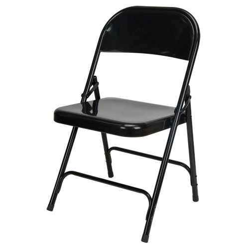 Chaise pliante, Acier, Noir, Capacit&eacute; 300 lb Distribution Jean Lapalme