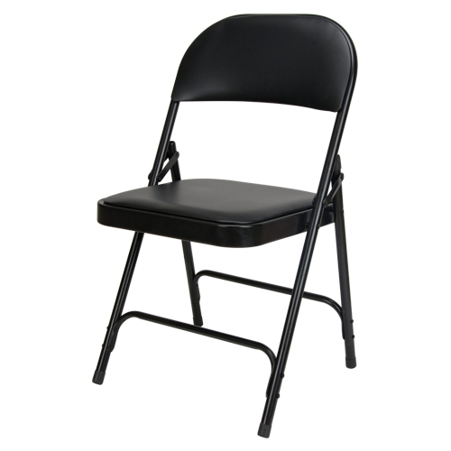 Vinyl Padded Folding Chair, Steel, Black, 300 lbs. Weight Capacity Distribution Jean Lapalme