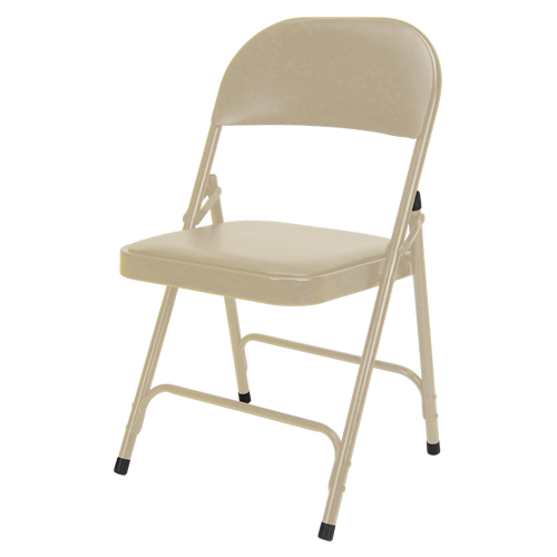 Chaise pliante rembourr&eacute;e en vinyle, Acier, Beige, Capacit&eacute; 300 lb Distribution Jean Lapalme