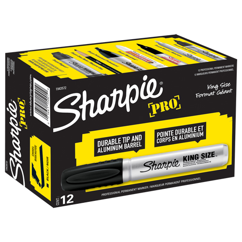 King Size Permanent Marker, Black, Chisel Tip Distribution Jean Lapalme