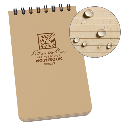 Pocket Top-Spiral Notebook, Soft Cover, Tan, 100 Pages, 3" W x 5" L Distribution Jean Lapalme